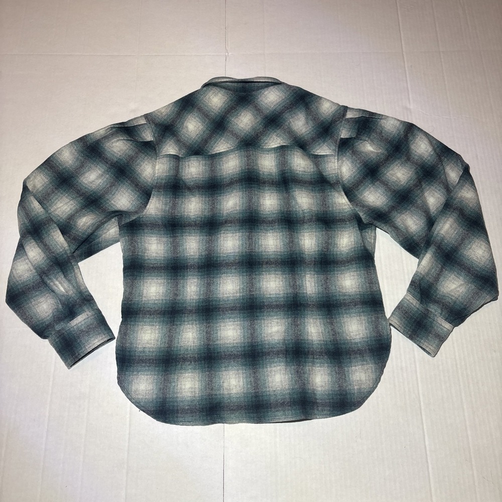 Isabel Etoile Marant Blue Pearl Snap Flannel Plaid Shirt Sz 44 Women Oversize - Picture 4 of 7